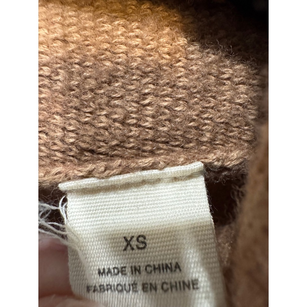Anthropologie Moth Camel Brown Cotton Wool Wrap Cardigan Sweater Coat XS - Picture 5 of 8